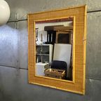 Italiaans Design Vintage Jaren 70 Dal Vera Bamboe Spiegel thumbnail 7