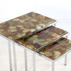 Hollywood Regency Set Van 3 Nesting Tables Vintage Epoxy thumbnail 12