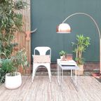 4X Tolix Style Eetkamerstoel Vintage Design Witte Stoelen thumbnail 5