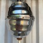 Art Deco Hanglamp. Melkglas En Chroom Hanglamp. Jaren 50 Lamp. thumbnail 5