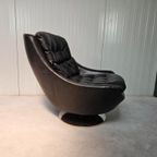 Vintage Draaifauteuil Egg Chair Leer thumbnail 4