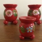 Set Van 5 Zweedse Vintage Bolkandelaren Kerst Handgemaakt thumbnail 5