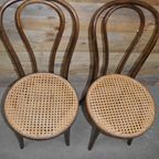 2 Oude Stoeltjes Hout Met Webbing thumbnail 8