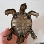 Oud Metalen Juwelendoosje Koper Kleurige Schildpad thumbnail 8