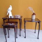 Vintage Krukken, Krukjes Op Metalen Pootjes En Leren Zitting thumbnail 25