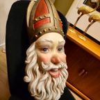 Vintage Sinterklaas Sint Hoofd Etalage Etalagematriaal thumbnail 3