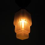 Art Deco Hanglamp Met Getrapte Glazen Kap, Jaren 30 thumbnail 13