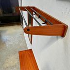 Midcentury Modern Design Kapstok, Hoedenplank 4 Haken Zwart thumbnail 7
