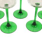 Set Van 6 Vintage Luminarc Vins Moselle Wijnglazen Groen thumbnail 11