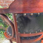 Vintage Bureau Stoel Met Leren Bekleding thumbnail 10