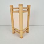 Vintage Bamboe Canvas Lamp Boho thumbnail 2