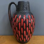 Ceramic Red And Black Vase By Scheurich Germany Model 279-38 thumbnail 2