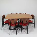 6x Vintage Eetkamerstoelen G-Plan - Rood, Jaren '50/'60 thumbnail 17