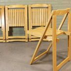 Set Van 4 Vintage Houten Klapstoelen Eetkamerstoelen thumbnail 7