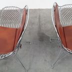 2 Design Wire Chairs Chroom Met Cognac Seat Pads thumbnail 16