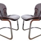 Set Design C2 Stoelen Van Willy Rizzo Voor Cidue Italy thumbnail 2