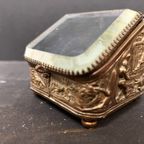 Antiek Doosje Voor Een Zakhorloge, In Brocante Staat, Metaal Met Glas thumbnail 10