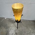 Kleine Vintage Vloerlamp Driepoot, Gietijzer, Fiberglas thumbnail 7