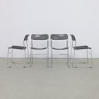 4X Dining Chair In Perforated Metal By Arrben Italy, 1980S thumbnail 2