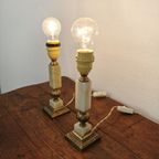 Vintage Tafellamp Nachtlampjes Messing En Marmer Lampen thumbnail 8