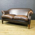 Vintage Leather 2-Seater Sofa In Dark Brown thumbnail 7