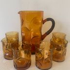 Vintage Italiaans Glazen Waterkan Set Met 6 Glazen thumbnail 15