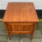 Eiken Bijzettafel - 1 Deurs Kastje 69 Cm Hoog, 62 Cm Breed thumbnail 8