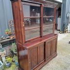 Oude Teakhouten Vitrinekast, Winkel Vitrine, Servieskast Me thumbnail 4