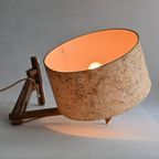 Vintage Knik Arm Lamp Met Stoffen Kap thumbnail 3