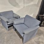 2 X Bora Bora Leolux Fauteuil Grijsblauwe Stof thumbnail 11
