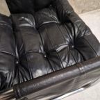 70's Vintage Fauteuil Leren Lounge Buizenframe Stoel thumbnail 9