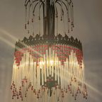 Art Deco Stijl Kroonluchter Vintage Staafjes Hanglamp Kristal thumbnail 2