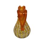 Hand Made Italian Glass Vase (Medium)- Amber Colored With Yellow And Orange Details - Excellent Q thumbnail 3