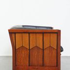 Art Deco Schuitema 2,5-zits Lederen Design Bank Uit De Decoforma Serie Met Uniek Houtwerk thumbnail 2