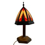 Art Deco / Amsterdam School - Stained Glass Table Lamp - Bronze Base - In The Style Of Tuschinski thumbnail 2