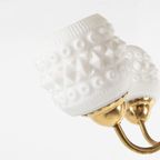 White Crystal Shades Brass Ceiling Lamp, Sweden 1950’S thumbnail 6