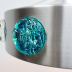 Deense Vintage Hanglamp Aluminium Blauw Glas thumbnail 14