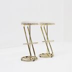 Vintage Italiaanse Messing Bar Krukken ,Set Van 2 thumbnail 5