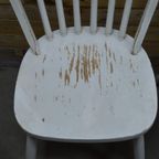 Spijl Stoelen Beukenhout Wit Geschilderd Retro thumbnail 6