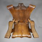 3 X Large Oak Claw Armchairs 1960S 70 X 70 X 90 Cm thumbnail 11