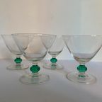 4X Cocktailglas / Coupe Glazen Met Groen Bolletje Luminarc thumbnail 6