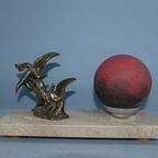 Art Deco Tafellamp, Bureaulamp, Siervogel, Vogels, Frankrijk, Periode 1920 - 1940, Sfeer Verlicht thumbnail 4