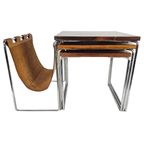 Dutch Design - Brabantia Holland - Mime Set - Lectuurbak - Vintage Bijzettafel Met Cognac Tuigler thumbnail 14