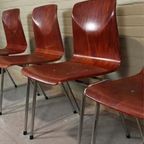 Set Van 4 Vintage Pagholz Stoelen, Elmar Flötotto thumbnail 12