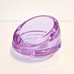 Vintage Glazen Asbak Kristalglas Lila Glaswerk thumbnail 2