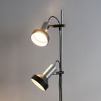 Vintage Vloerlamp Met Twee Zwart Met Chroom Spots, Jaren '60/'70 thumbnail 3
