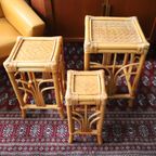 Set Van 3 Vintage Bamboe Plantentafels, Jaren '80 thumbnail 6