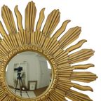 Vintage Zonnespiegel Sunburst Spiegel Convex Goud Hars 48Cm thumbnail 12