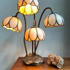 Antieke Art Nouveau Tiffany Lamp Waterlelie In Brons thumbnail 18