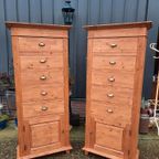 2 Unieke Hoge Ladekasten Afm. 84x40cm En 191cm Hoog. thumbnail 4